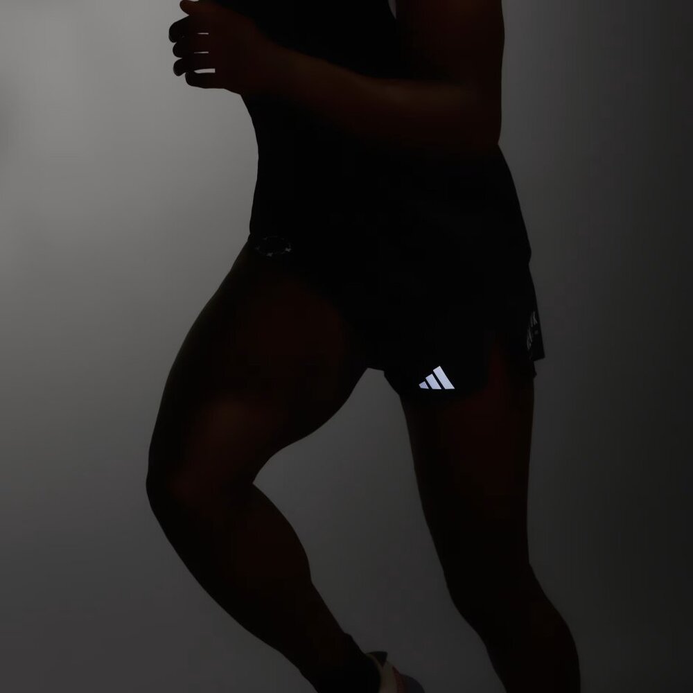 NEW adidas Men NYC Running Black Short Athletic Shorts Reflective - Picture 7 of 8